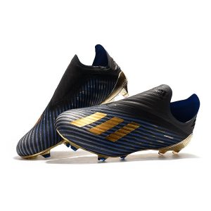 Kopačky Pánské Adidas X 19+ FG – Černá Modrý Zlato